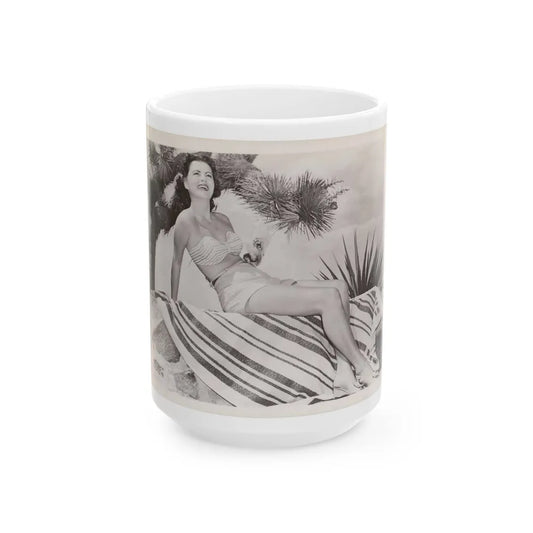 Faith Domergue #175 (Vintage Female Icon) White Coffee Mug-15oz-Go Mug Yourself