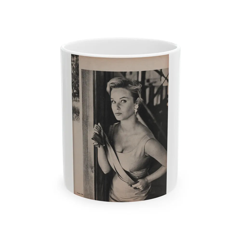 Ingrid Goude #32 - SEE Mag. Jan. '58 - 1 Page & 1 B&W Photo (Vintage Female Icon) White Coffee Mug-11oz-Go Mug Yourself