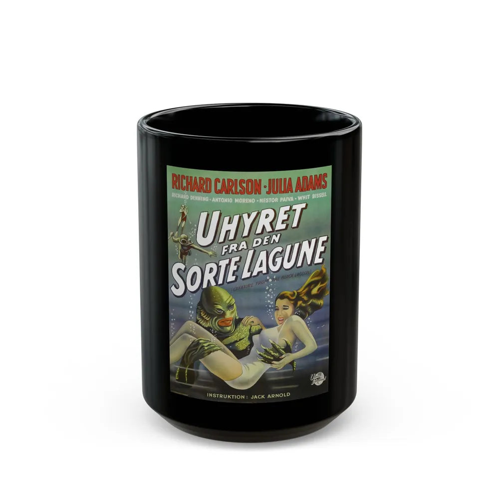 CREATURE FROM THE BLACK LAGOON (SWEDISH) 1954 Movie Poster - Black Coffee Mug-15oz-Go Mug Yourself