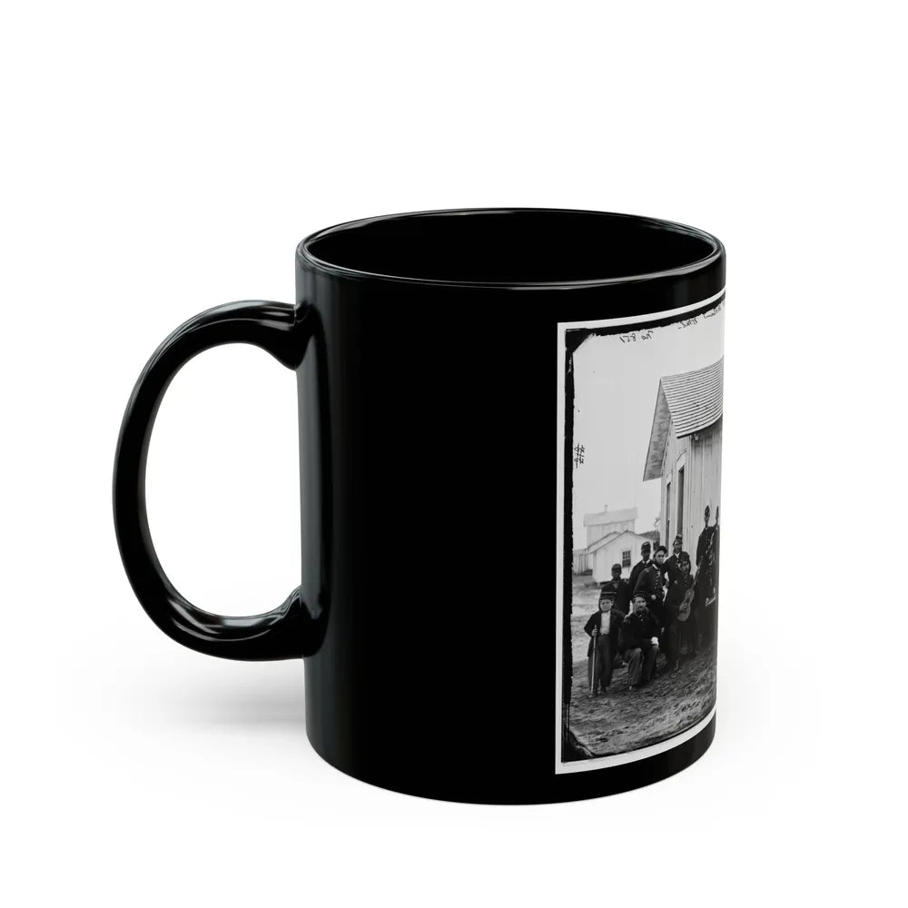 District Of Columbia. White Officers Of 4th U.S. Colored Infantry At Leisure, Fort Slocum (U.S. Civil War) Black Coffee Mug-Go Mug Yourself