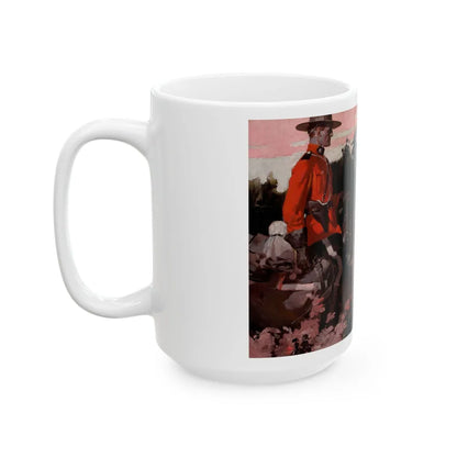 Escorting the Criminal, magazine interior story illustration - White Coffee Mug-Go Mug Yourself