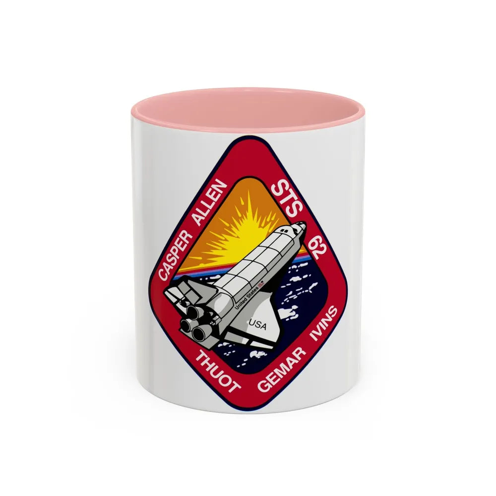 STS 62 (NASA) Accent Coffee Mug-11oz-Pink-Go Mug Yourself