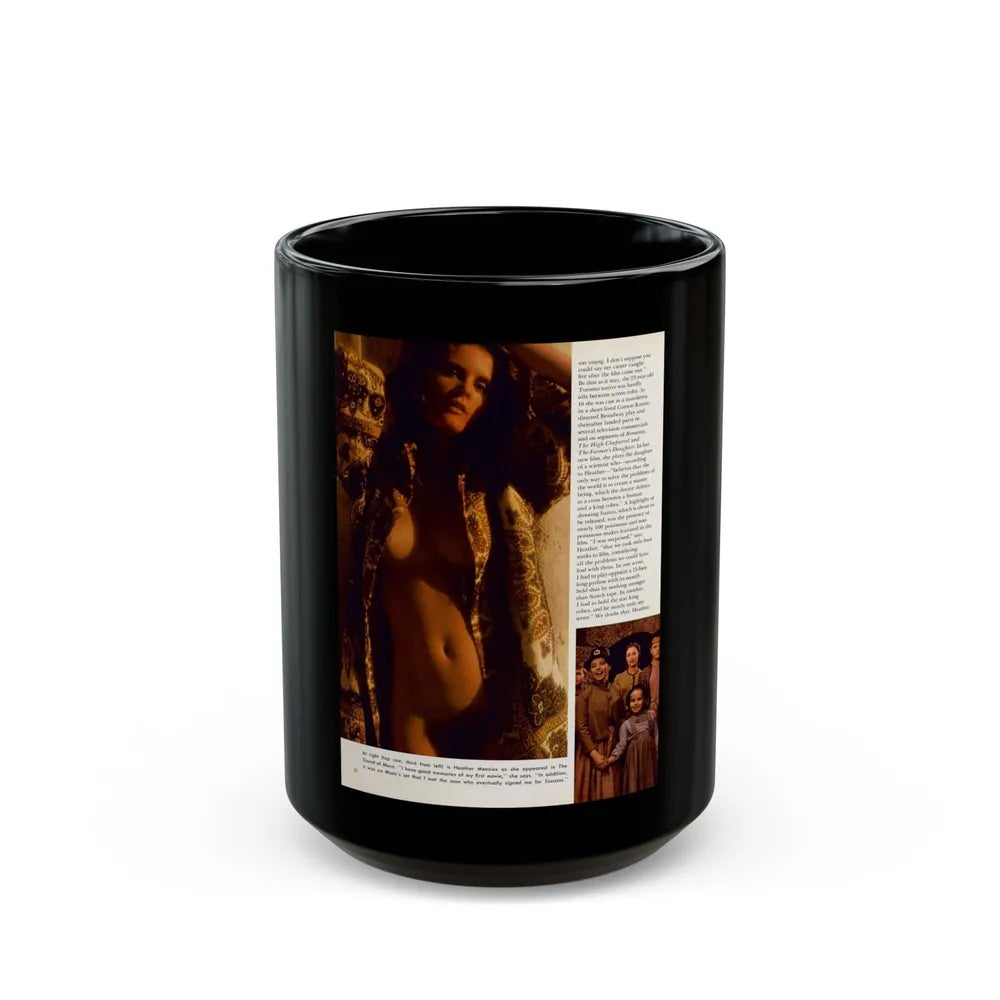 Heather Menzies #11 - Nude (Vintage Female Icon) Black Coffee Mug-15oz-Go Mug Yourself