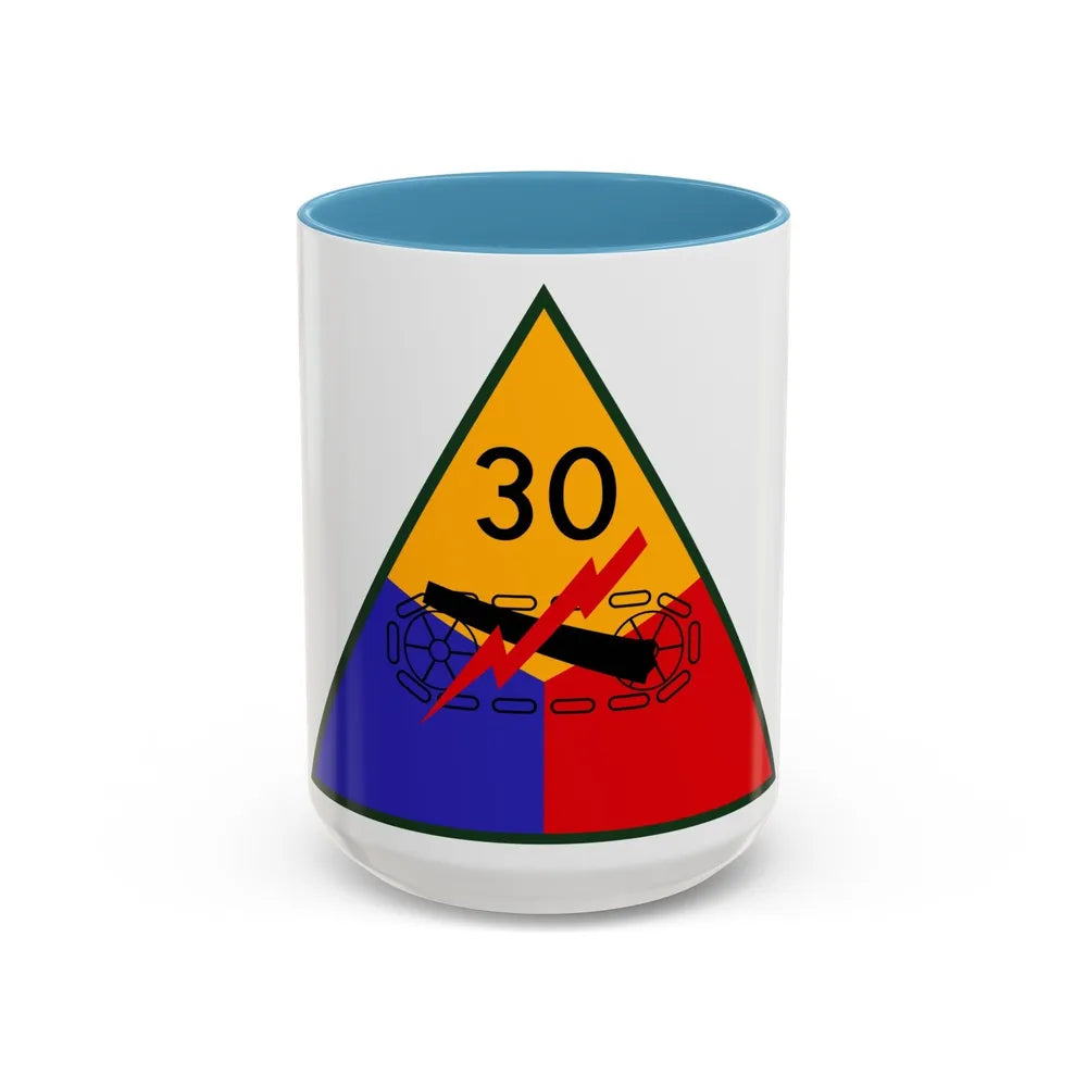 30th Armored Division (U.S. Army) Accent Coffee Mug-15oz-Light Blue-Go Mug Yourself