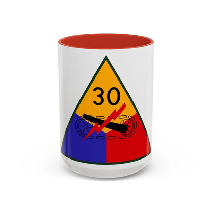 30th Armored Division (U.S. Army) Accent Coffee Mug-15oz-Red-Go Mug Yourself