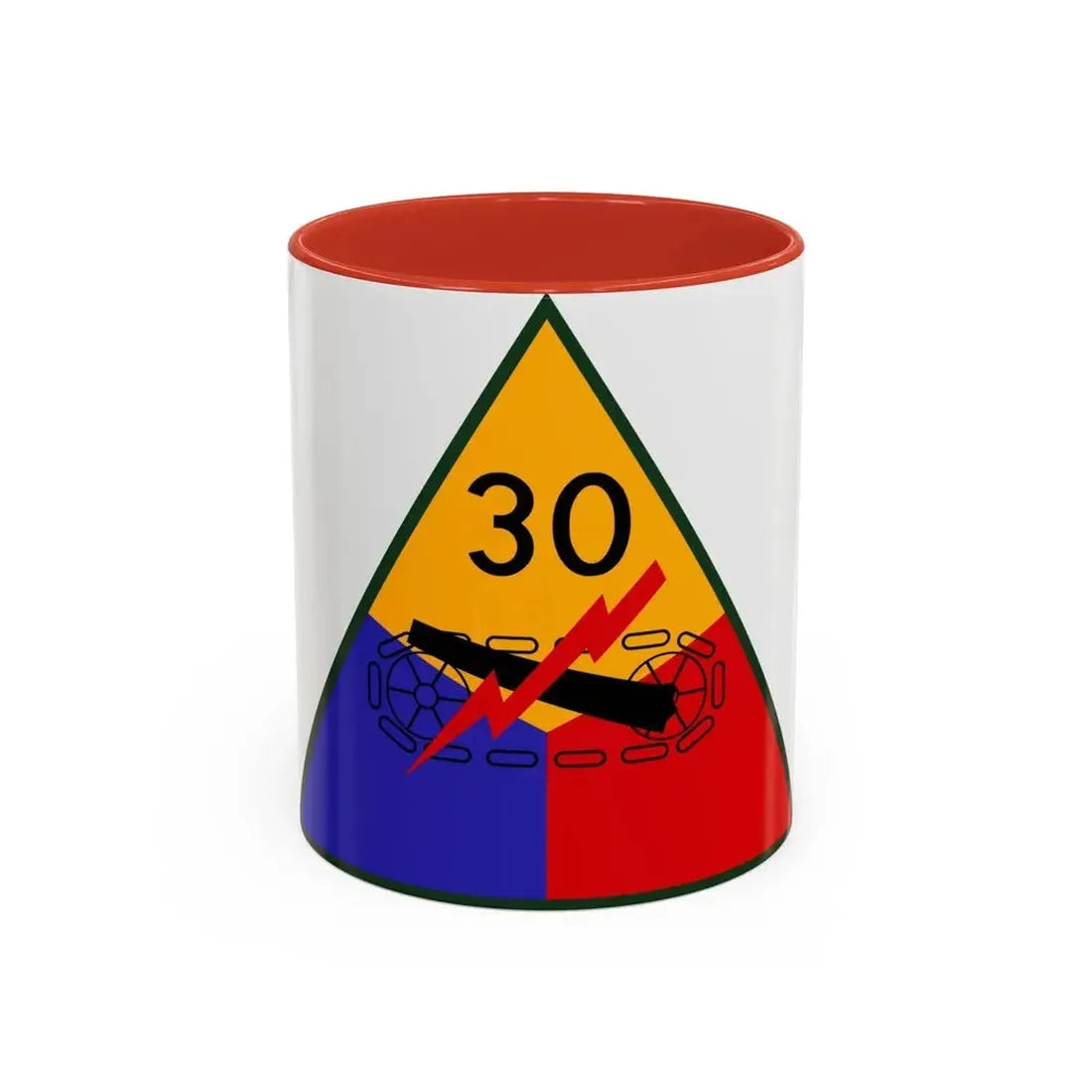 30th Armored Division (U.S. Army) Accent Coffee Mug 11oz Red - Go Mug Yourself