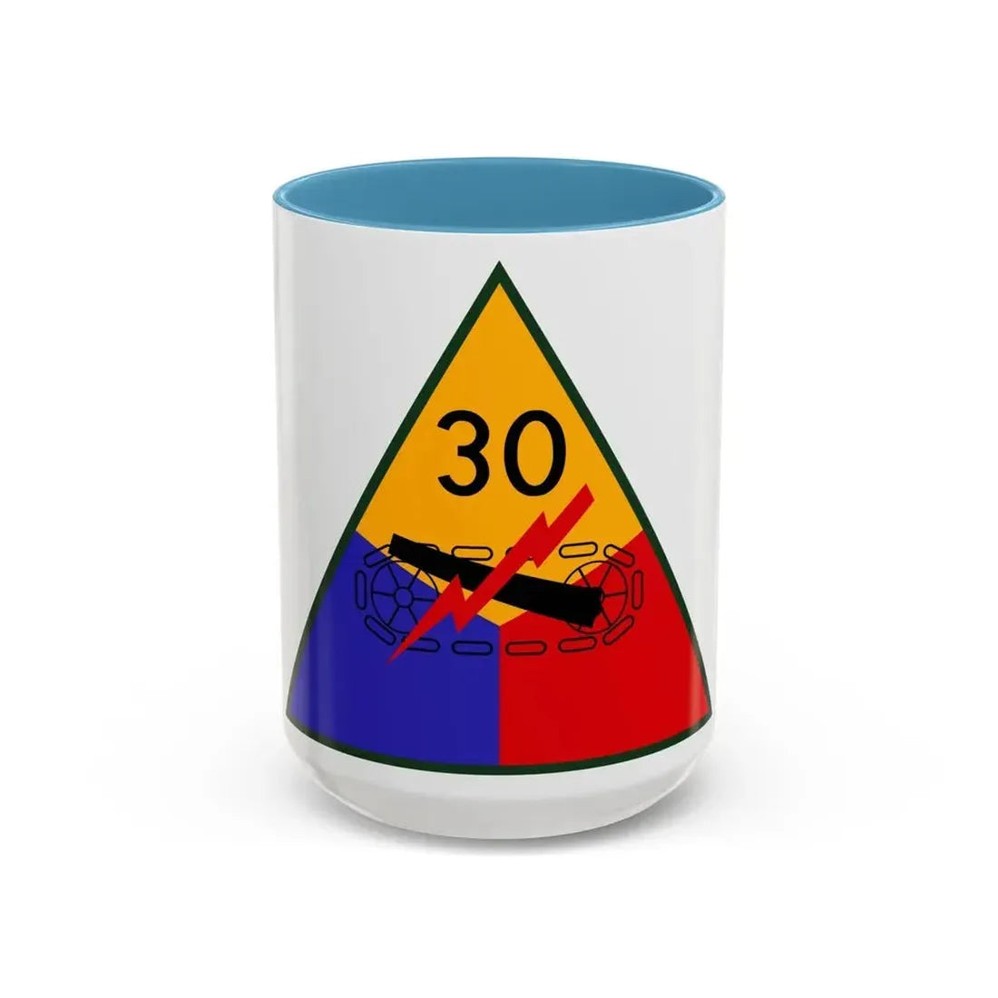 30th Armored Division (U.S. Army) Accent Coffee Mug 15oz Light Blue - Go Mug Yourself