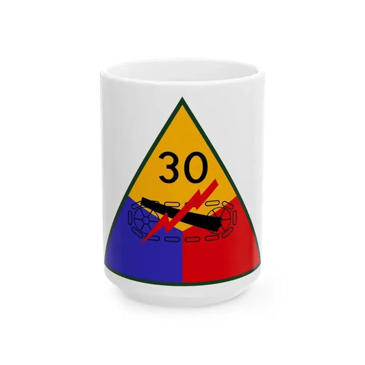 30th Armored Division (U.S. Army) White Coffee Mug 15oz - Go Mug Yourself