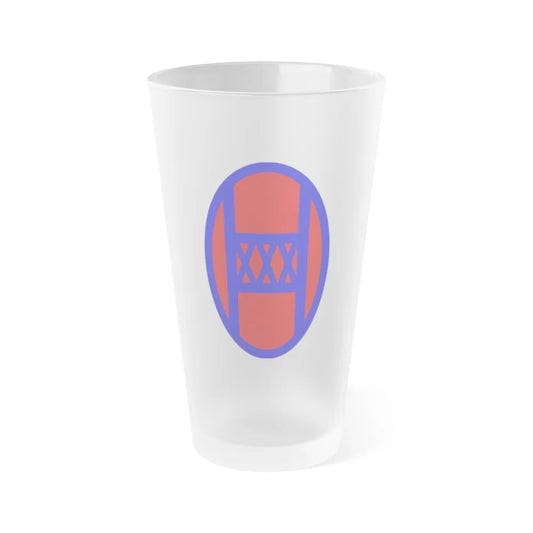 30th Infantry Division SSI (U.S. Army) Frosted Pint Glass 16oz-Go Mug Yourself