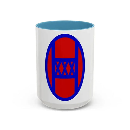 30th Infantry Division SSI (U.S. Army) Accent Coffee Mug 15oz Light Blue - Go Mug Yourself