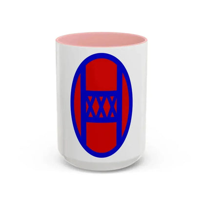 30th Infantry Division SSI (U.S. Army) Accent Coffee Mug 15oz Pink - Go Mug Yourself