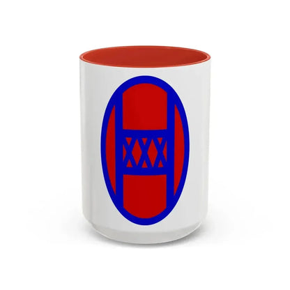 30th Infantry Division SSI (U.S. Army) Accent Coffee Mug 15oz Red - Go Mug Yourself