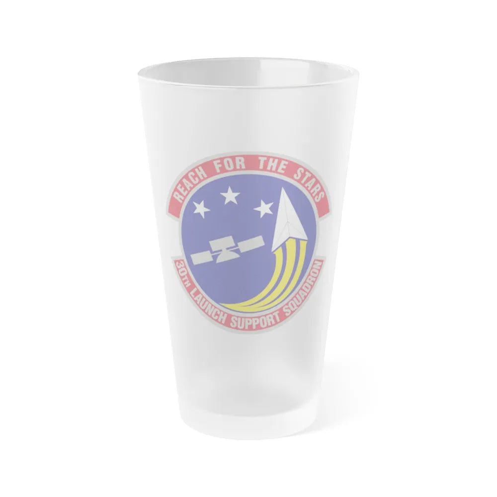 30th Launch Support Squadron (U.S. Air Force) Frosted Pint Glass 16oz-16oz-Frosted-Go Mug Yourself