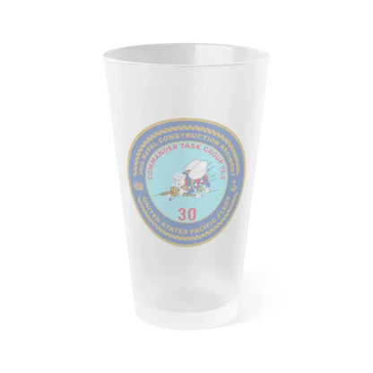 30TH NCR USPACFLT Seabee (U.S. Navy) Frosted Pint Glass 16oz Default Title - Go Mug Yourself