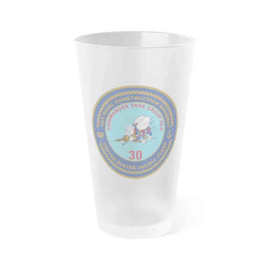 30TH NCR USPACFLT Seabee (U.S. Navy) Frosted Pint Glass 16oz Default Title - Go Mug Yourself