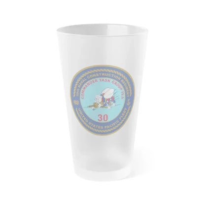 30TH NCR USPACFLT Seabee (U.S. Navy) Frosted Pint Glass 16oz Default Title - Go Mug Yourself