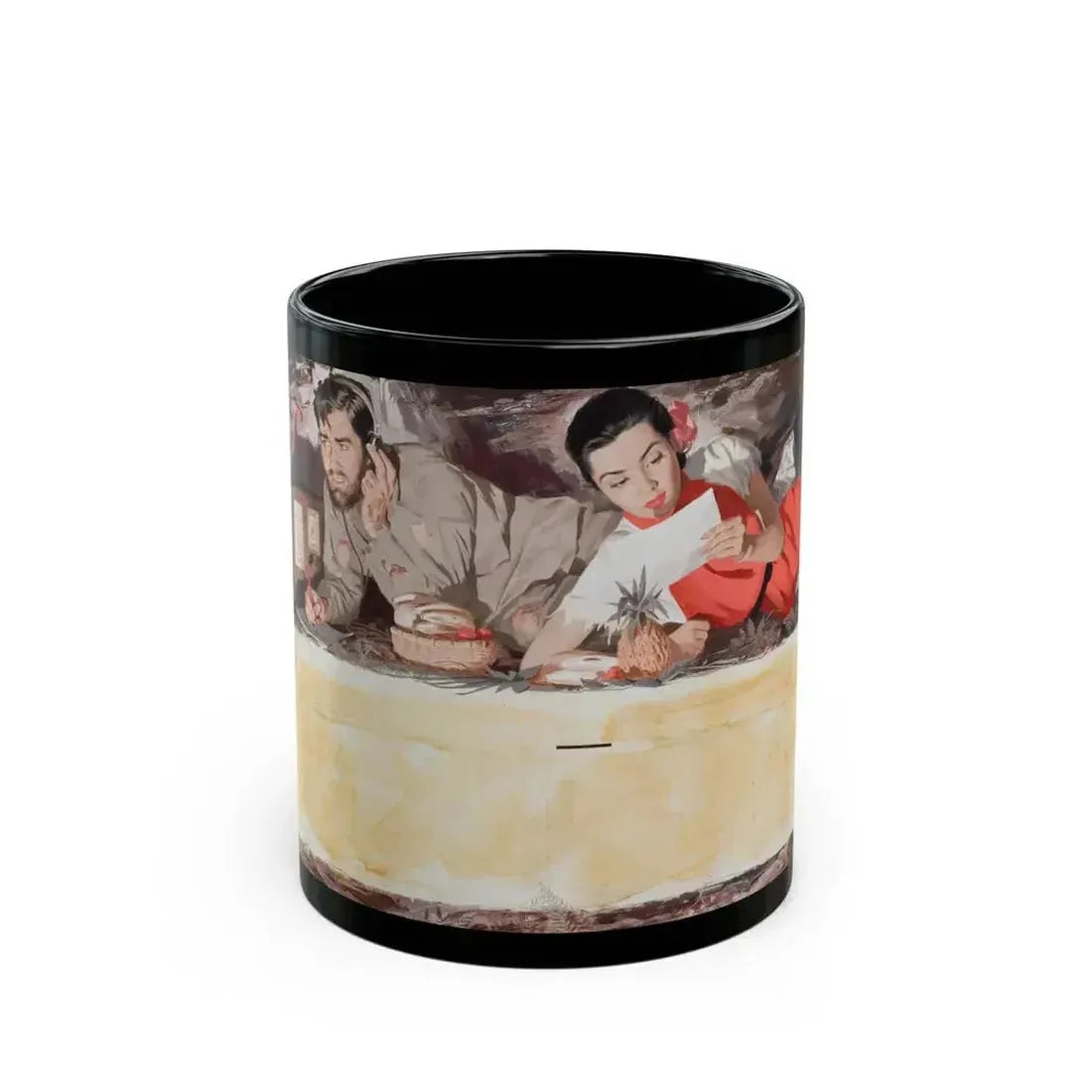 31 Months of Terror, and Now, Mirror magazine story illustration, June 1, 1952 - Black Coffee Mug 11oz - Go Mug Yourself