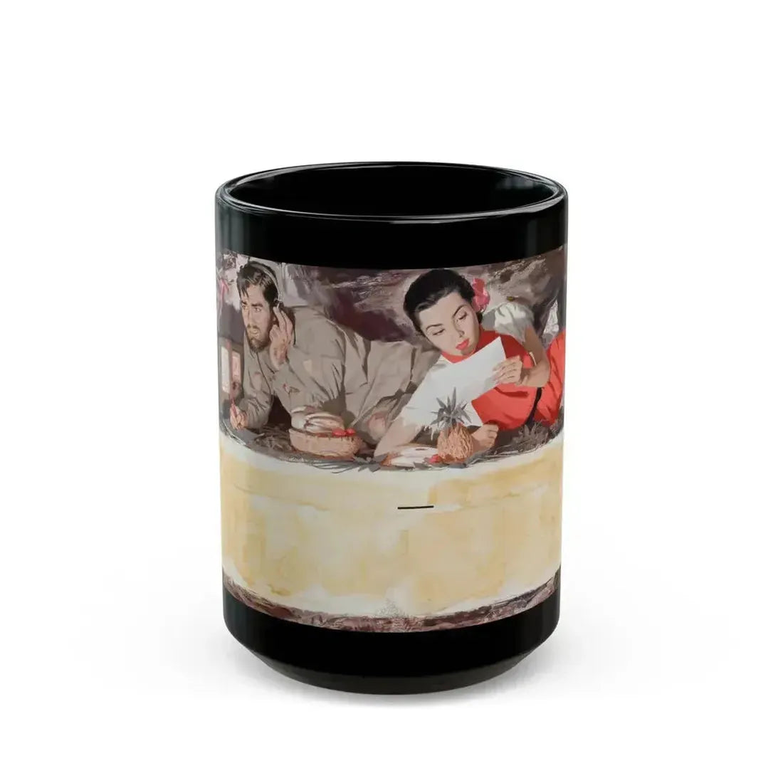 31 Months of Terror, and Now, Mirror magazine story illustration, June 1, 1952 - Black Coffee Mug 15oz - Go Mug Yourself