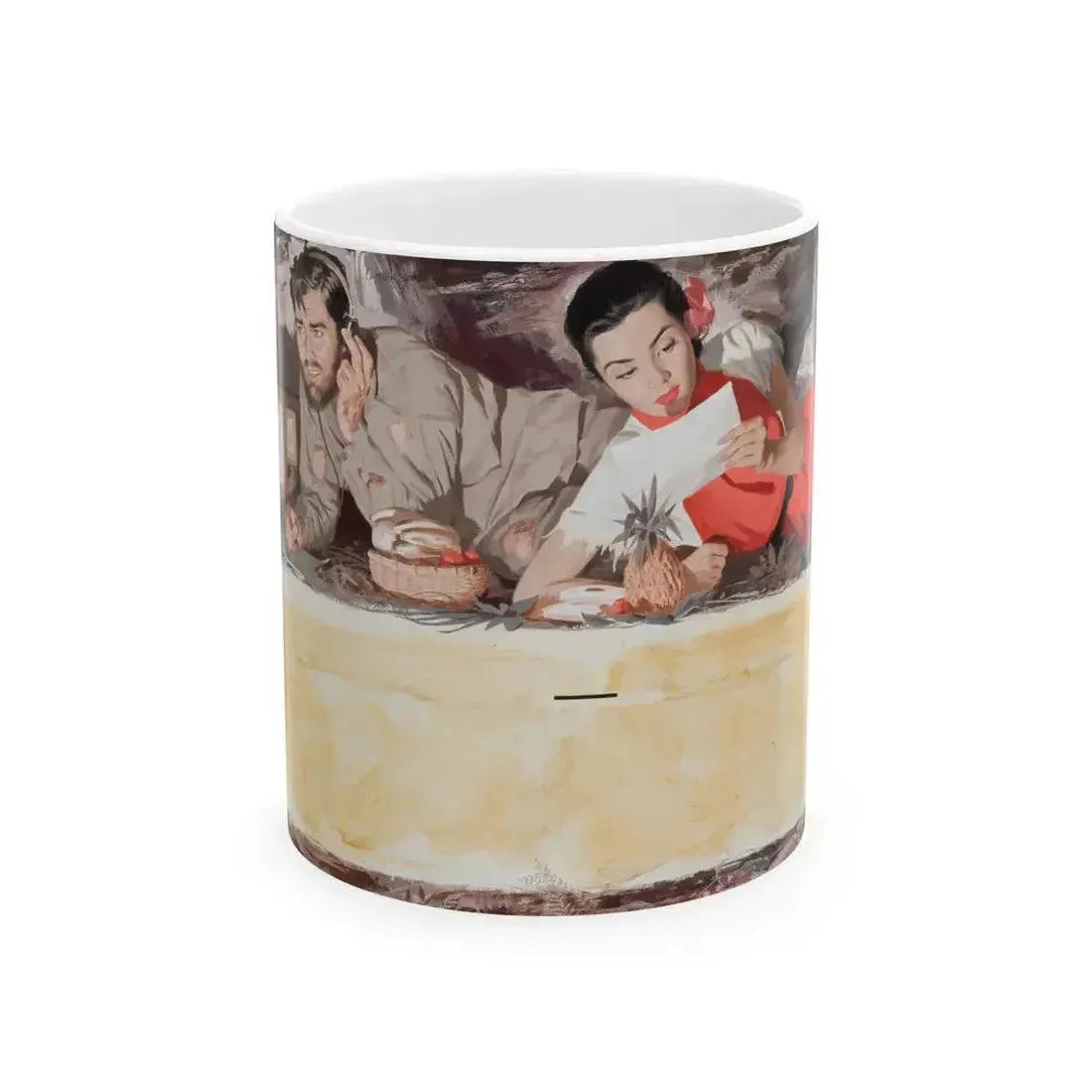 31 Months of Terror, and Now, Mirror magazine story illustration, June 1, 1952 - White Coffee Mug 11oz - Go Mug Yourself
