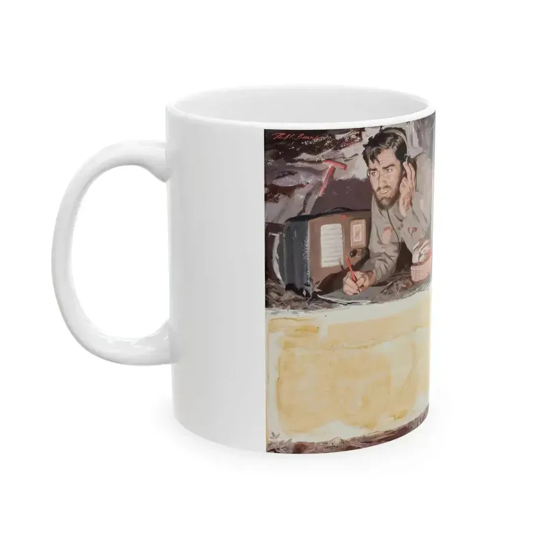 31 Months of Terror, and Now, Mirror magazine story illustration, June 1, 1952 - White Coffee Mug - Go Mug Yourself