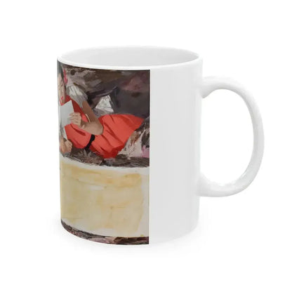 31 Months of Terror, and Now, Mirror magazine story illustration, June 1, 1952 - White Coffee Mug - Go Mug Yourself