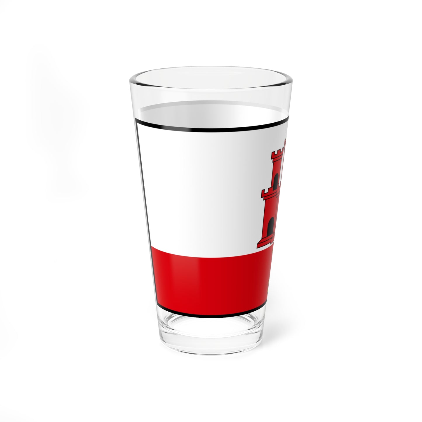 Flag of Gibraltar bordered (United Kingdom) Pint Glass 16oz