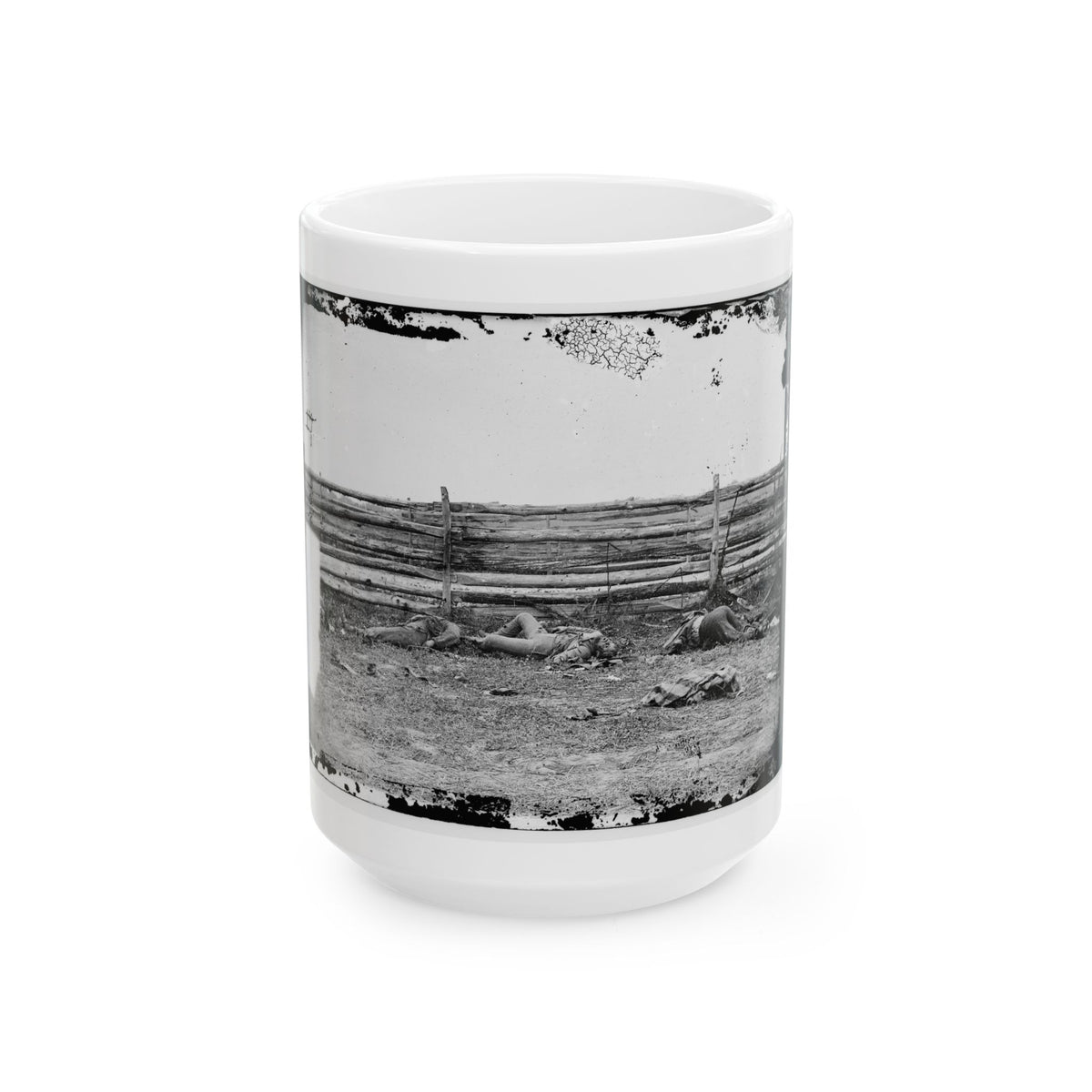 Antietam, Maryland. Bodies Of Confederate Soldiers By Fence On Hagerstown Pike (U.S. Civil War) White Coffee Mug