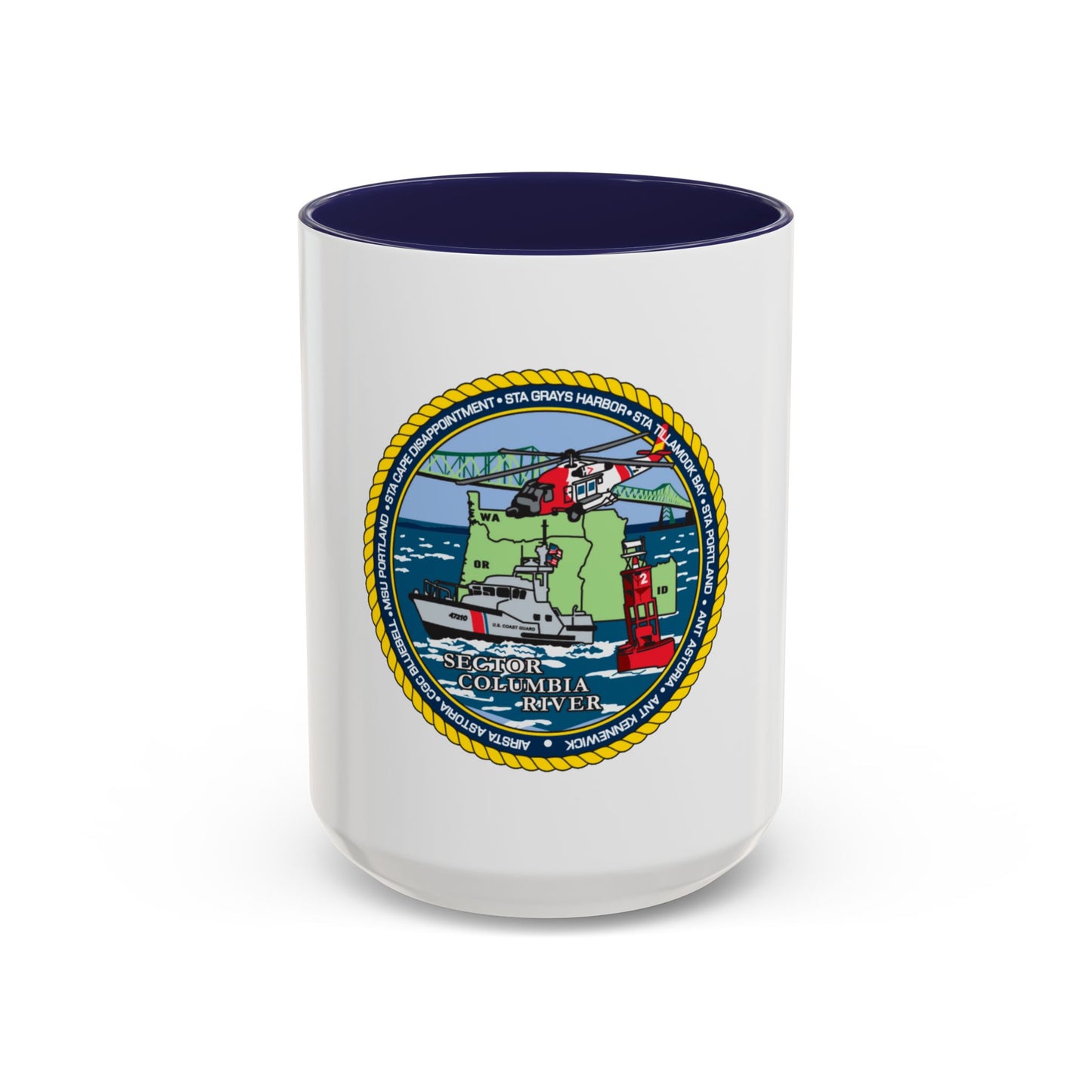 USCGS Columbia River (U.S. Coast Guard) Accent Coffee Mug