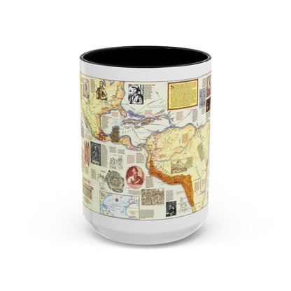 Americas - Spain in the (1992) (Map) Accent Coffee Mug