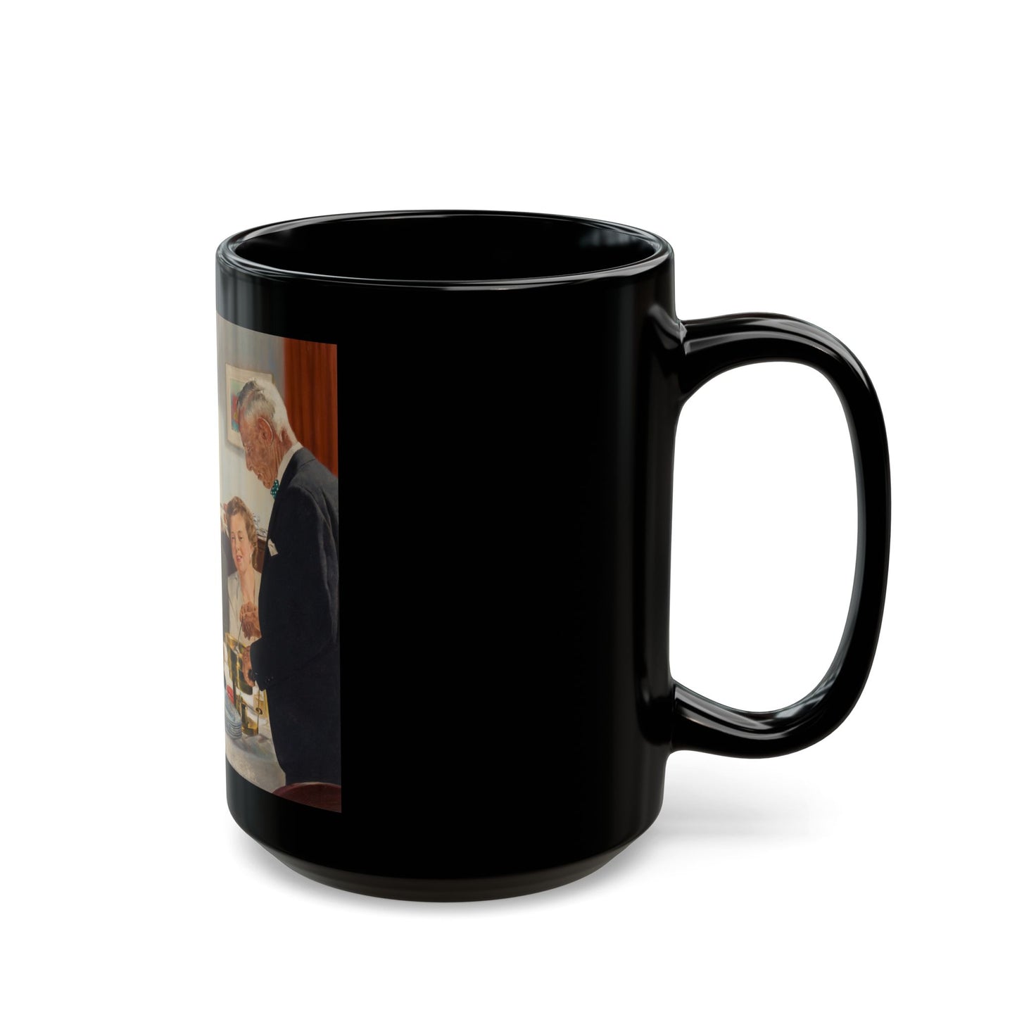 Father's Secret Recipe, Home Life in America, 1952 - Black Coffee Mug-Go Mug Yourself