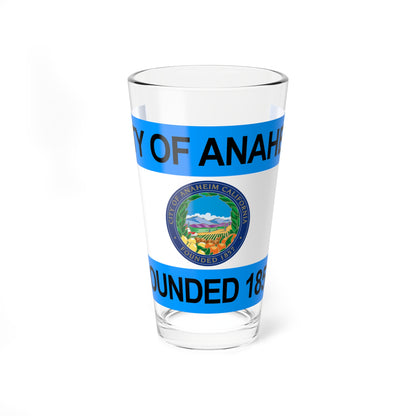 Flag of Anaheim California 1967-2018 2019present (United States) Pint Glass 16oz
