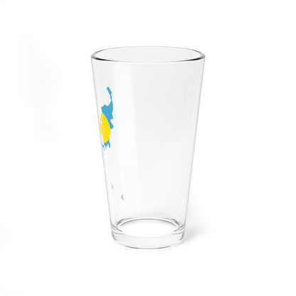 Flag map of Palau (Palau) Pint Glass 16oz