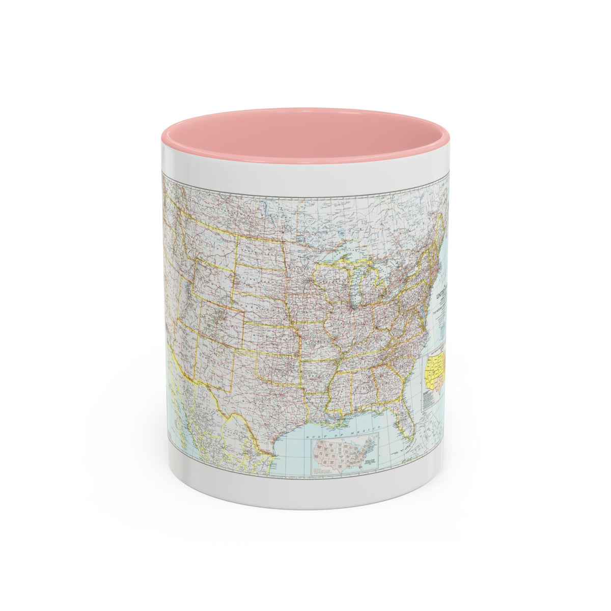 USA - The United States (1940) (Map) Accent Coffee Mug