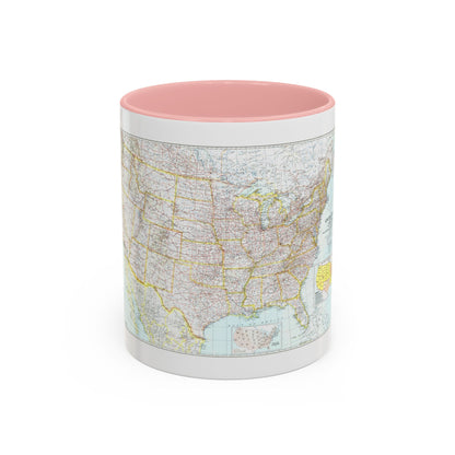 USA - The United States (1940) (Map) Accent Coffee Mug