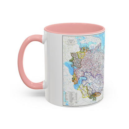 La Russie et les nouvelles nations indépendantes (1993) (carte) Tasse à café Accent