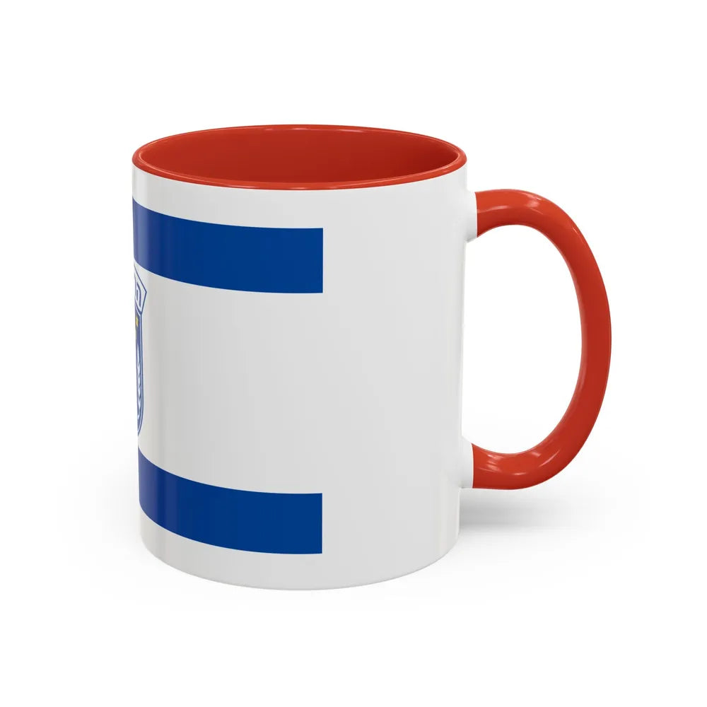 Flag of Herzliya Israel - Accent Coffee Mug-Go Mug Yourself