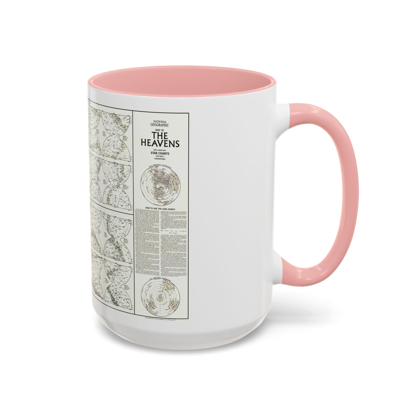 Heavens, The - Monthly Star Charts (1970) (Map) Accent Coffee Mug