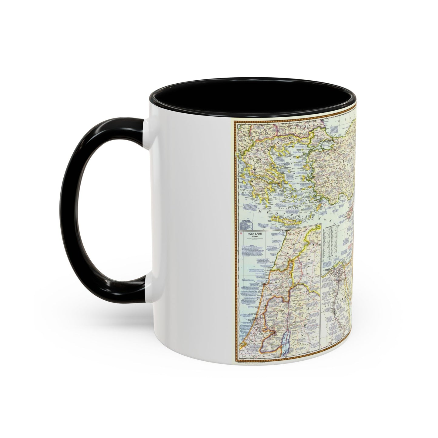 Middle East - Lands of the Bible Today (1967) (Map) Accent Coffee Mug