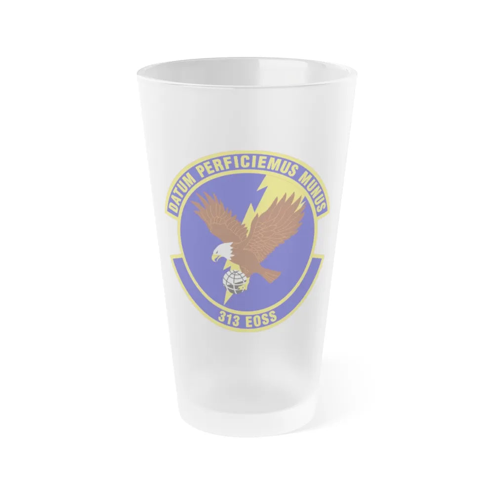 313th Expeditionary Operations Support Squadron (U.S. Air Force) Frosted Pint Glass 16oz-16oz-Frosted-Go Mug Yourself