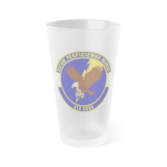 313th Expeditionary Operations Support Squadron (U.S. Air Force) Frosted Pint Glass 16oz-16oz-Frosted-Go Mug Yourself