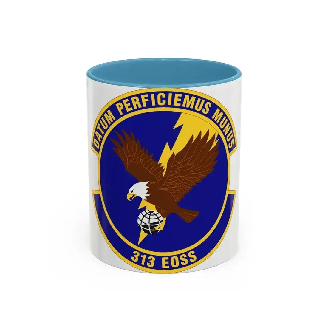 313th Expeditionary Operations Support Squadron (U.S. Air Force) Accent Coffee Mug 11oz Light Blue - Go Mug Yourself