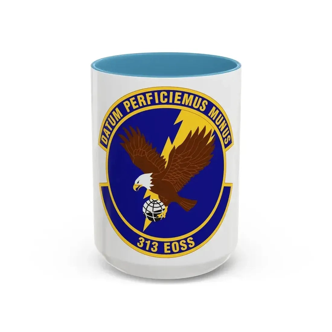 313th Expeditionary Operations Support Squadron (U.S. Air Force) Accent Coffee Mug 15oz Light Blue - Go Mug Yourself
