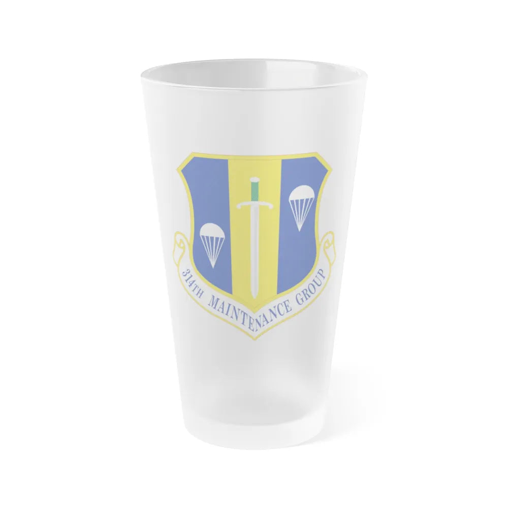 314 Maintenance Group AETC (U.S. Air Force) Frosted Pint Glass 16oz-16oz-Frosted-Go Mug Yourself