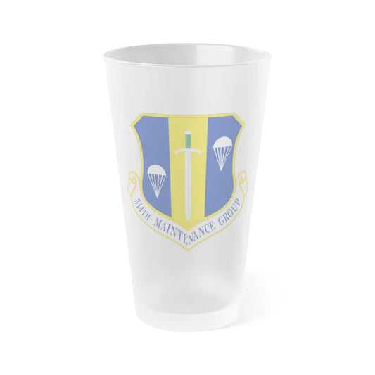 314 Maintenance Group AETC (U.S. Air Force) Frosted Pint Glass 16oz-16oz-Frosted-Go Mug Yourself