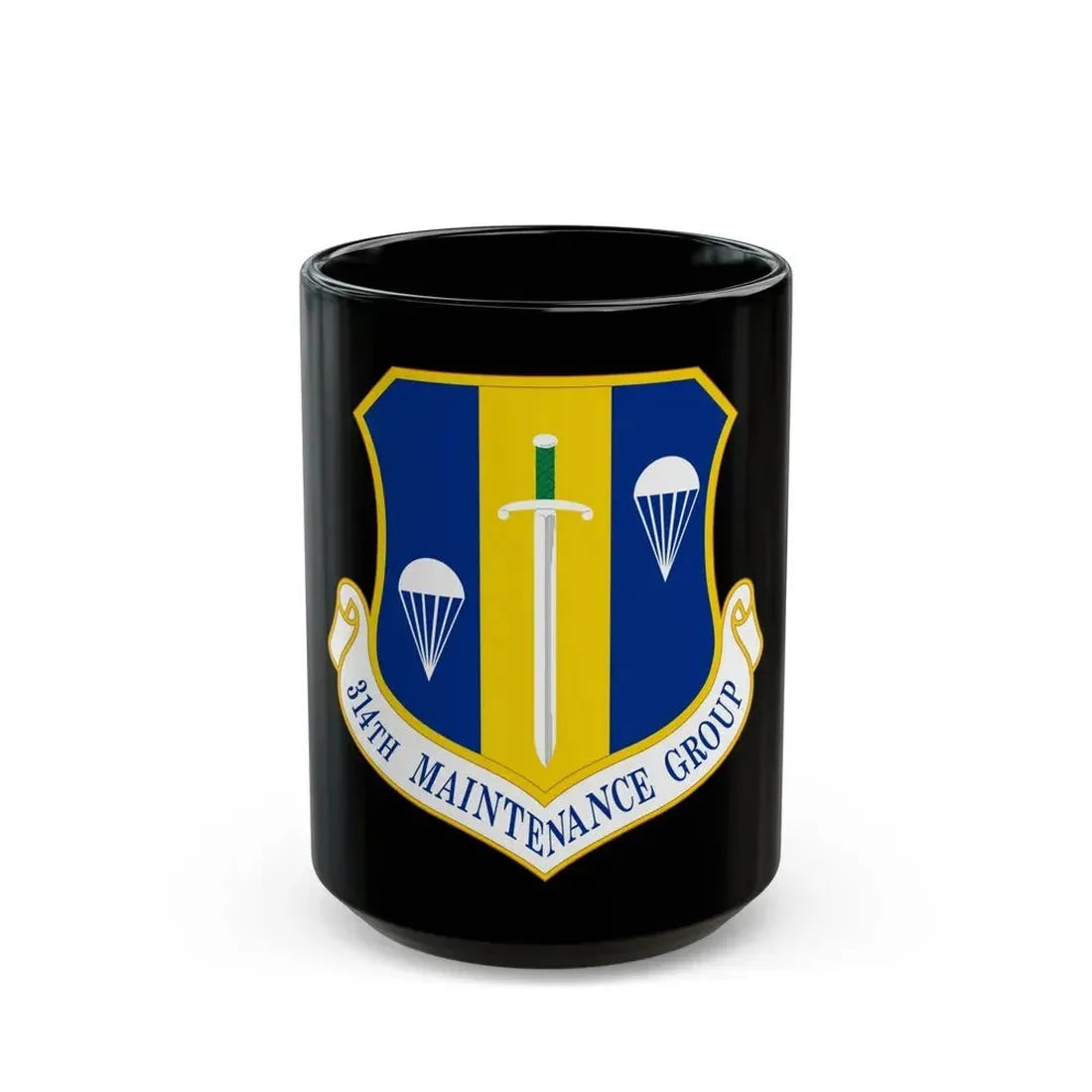 314 Maintenance Group AETC (U.S. Air Force) Black Coffee Mug 15oz - Go Mug Yourself