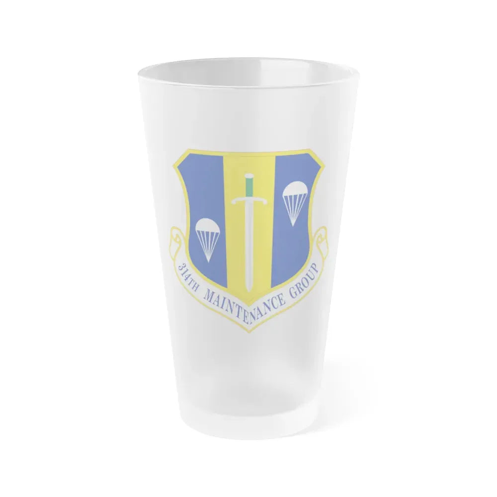 314 Maintenance Group AETC (U.S. Air Force) Frosted Pint Glass 16oz 16oz Frosted - Go Mug Yourself