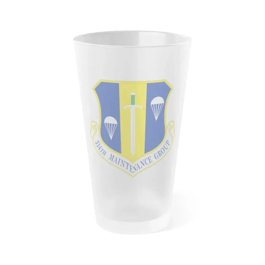 314 Maintenance Group AETC (U.S. Air Force) Frosted Pint Glass 16oz 16oz Frosted - Go Mug Yourself