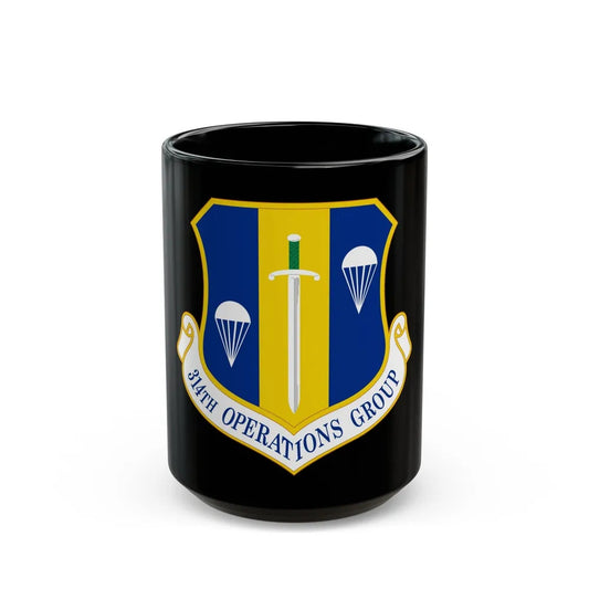 314 Operations Group AETC (U.S. Air Force) Black Coffee Mug-15oz-Go Mug Yourself