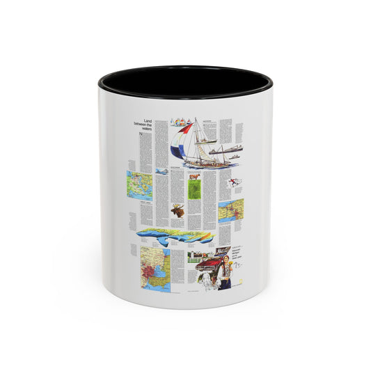 USA - Wisconsin, Michigan ,Great Lakes 2 (1973) (Map) Accent Coffee Mug