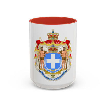 Royal Coat of Arms of Greece (blue cross) - Accent Coffee Mug